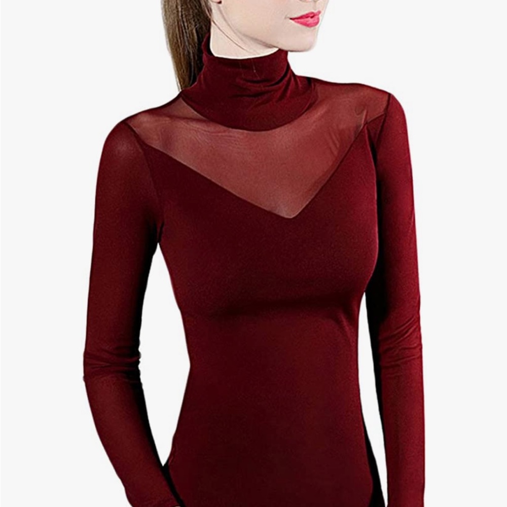 MESH RED TURTLE NECK | END OF SUNMER SALE